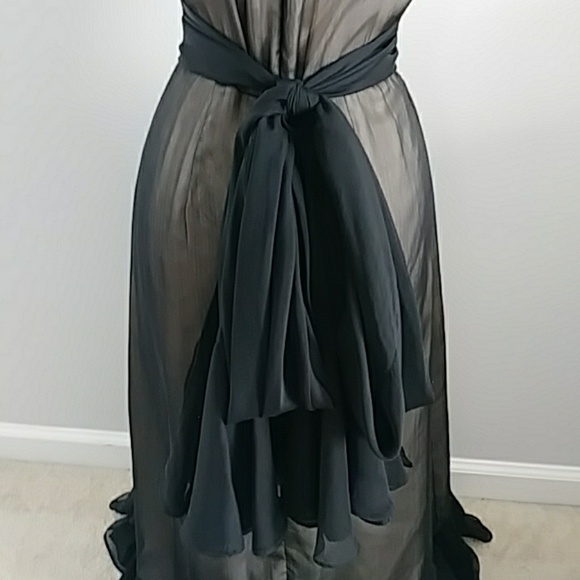 KAREN ZAMBOS VINTAGE COUTURE BLACK/BROWN DRESS - Picture 7 of 8